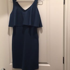 Gianni Bini blue cocktail dress ruffle wedding